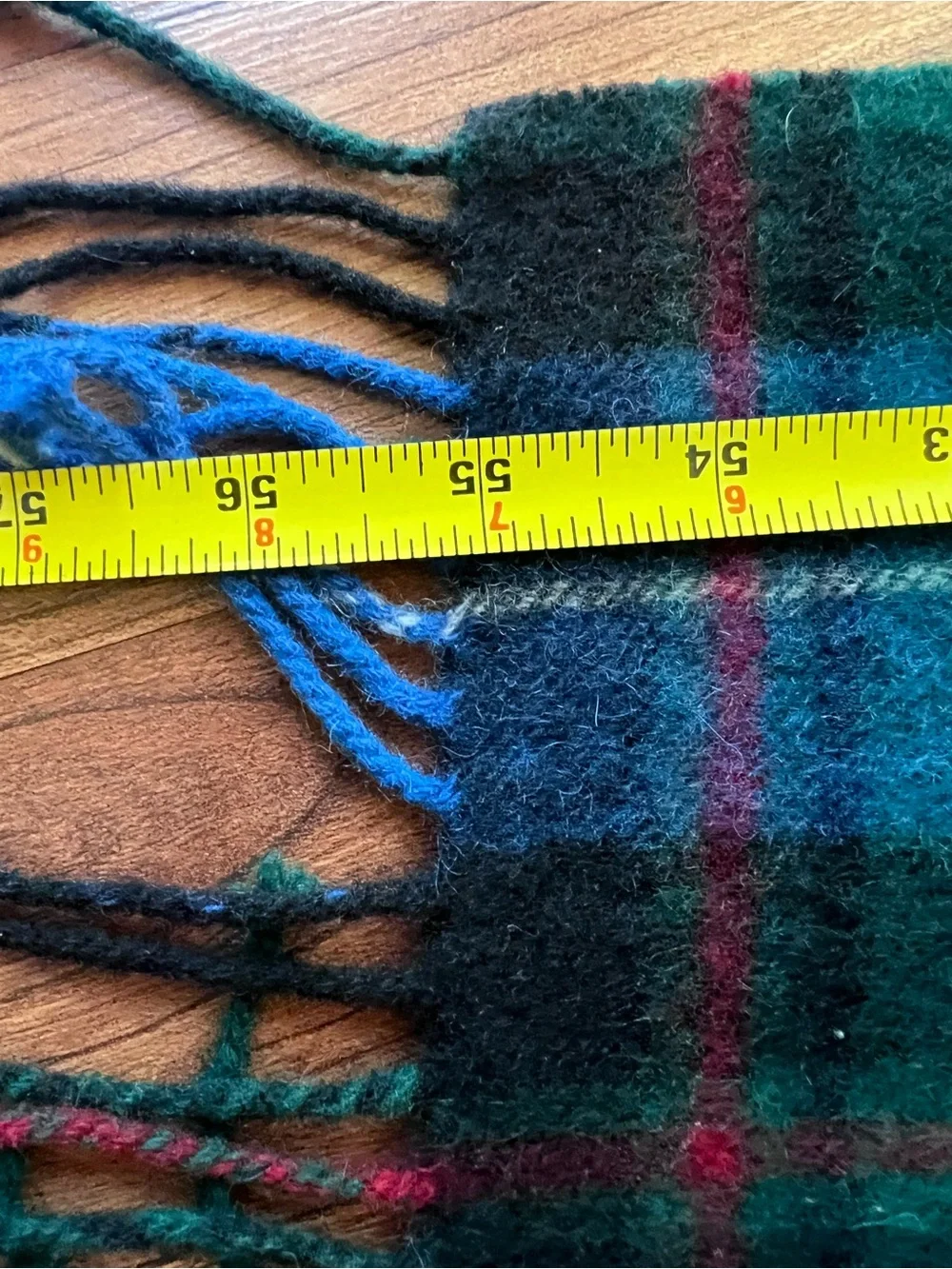 Shepherds Land 100% Lambswool Plaid Tartan Scarf Blue Green